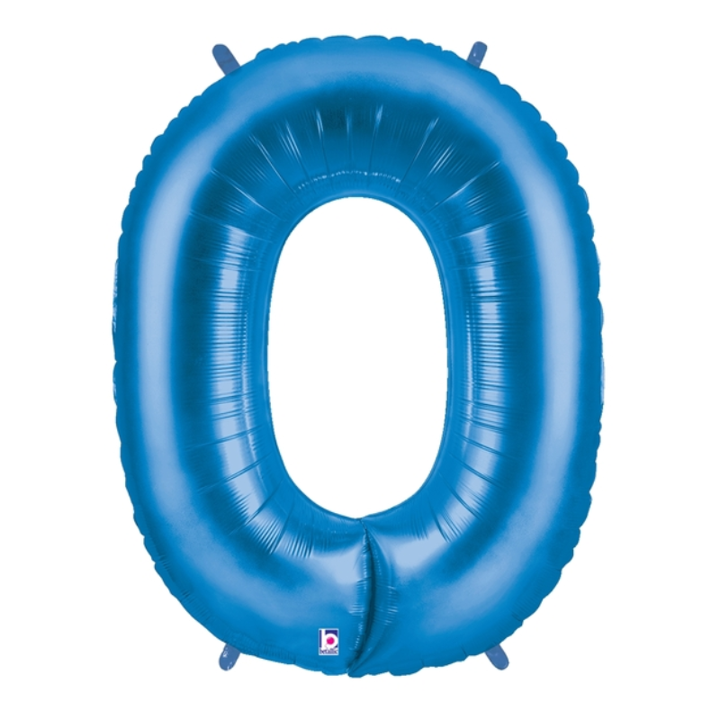 34" Betallic Blue Number Foil Balloon - Megaloons | Numbers 0 - 9