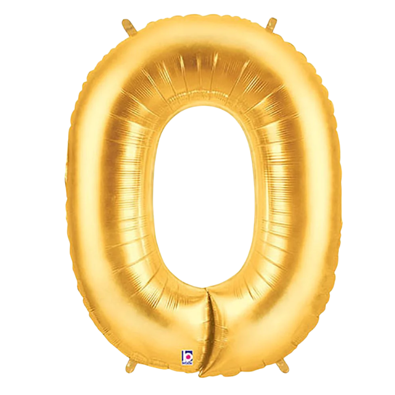 34" Betallic Gold Number Megaloon Foil Balloon | Numbers 0-9