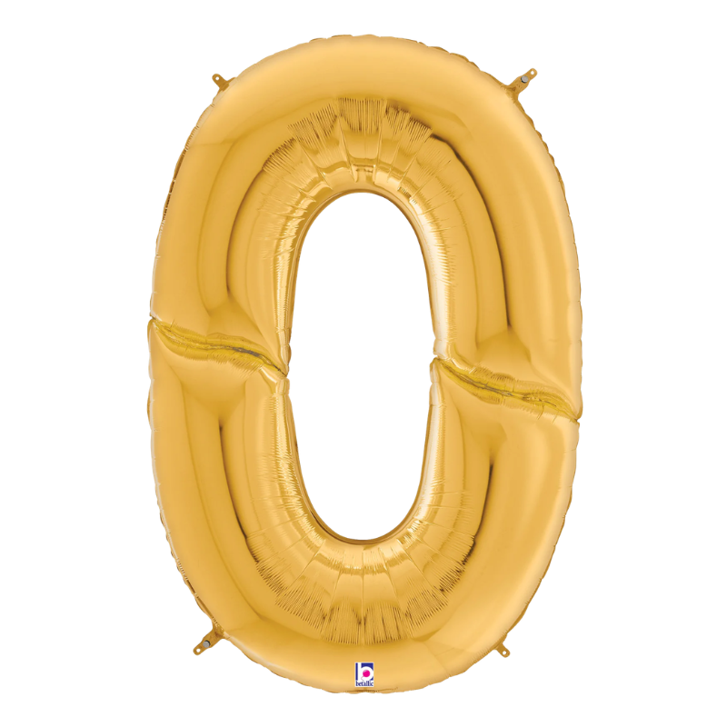 53" Betallic Gold Number Gigaloons Foil Balloon | Numbers 0-9 - Four Feet Tall!