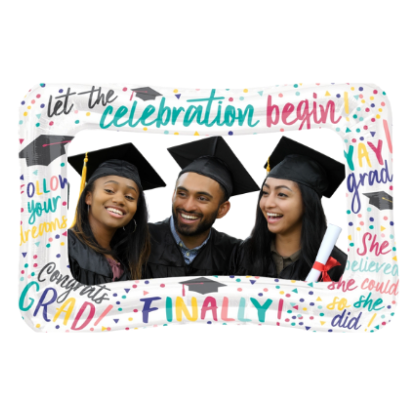 23" Anagram Trendy Girl Grad Frame Foil Balloon (S2R4) | Fun Photobooth Prop!