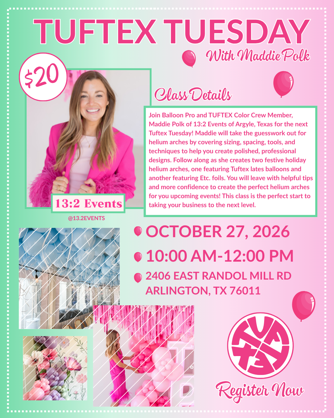 TUFTEX TUESDAY Balloon Class - Featuring 13:2 Events | 10/27/2026 10AM-12PM