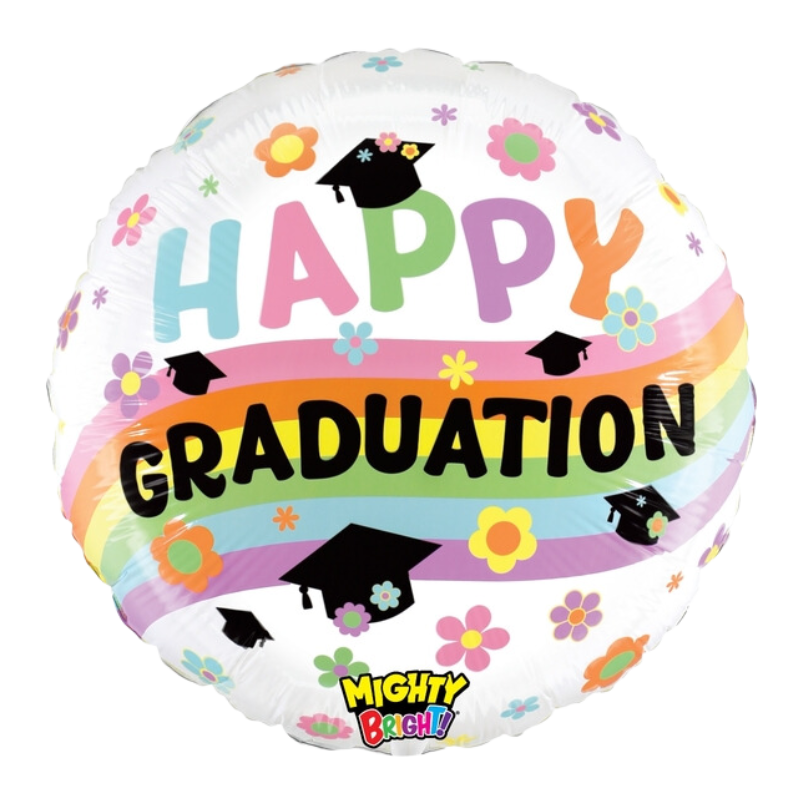 21" Betallic Mighty Graduation Pastel Rainbow Foil Balloon (S2R3)