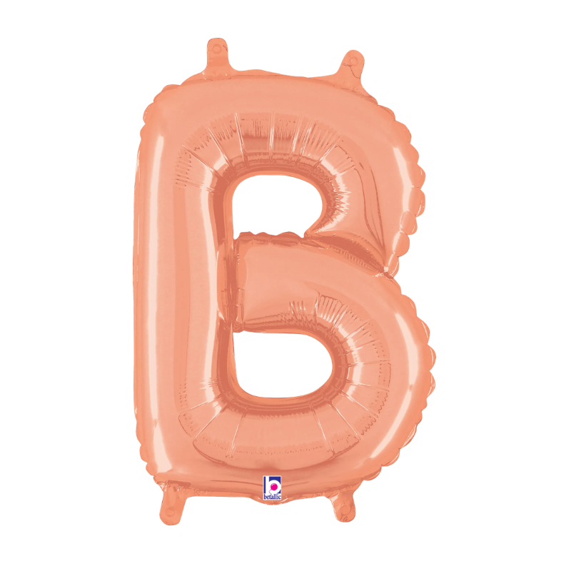 14" Betallic Rose Gold Letter Megaloons Jr. Foil Balloon | Letters A-Z