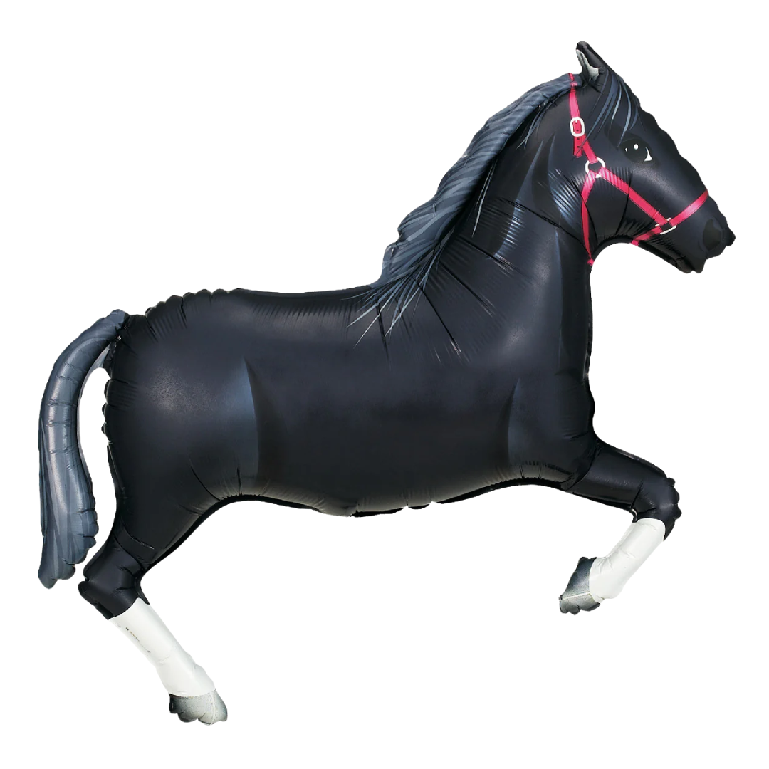 34" Betallic Black Horse Foil Balloon