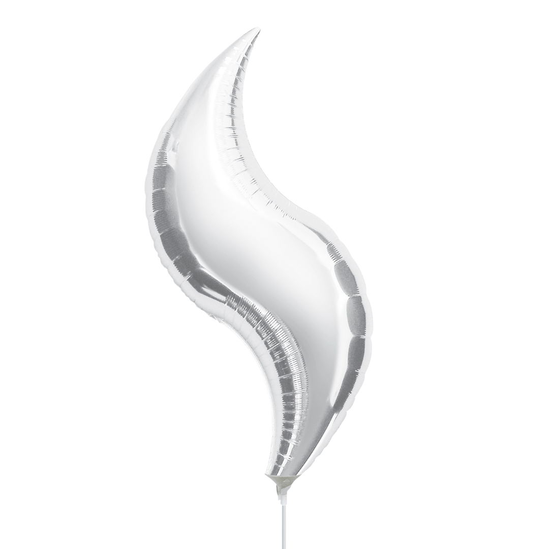 19" Anagram Silver Curve Foil Balloon | 5 Count
