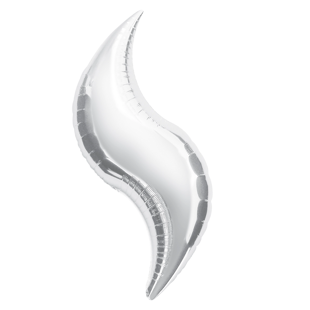 42" Anagram Silver Curve Foil Balloons | 3 Count