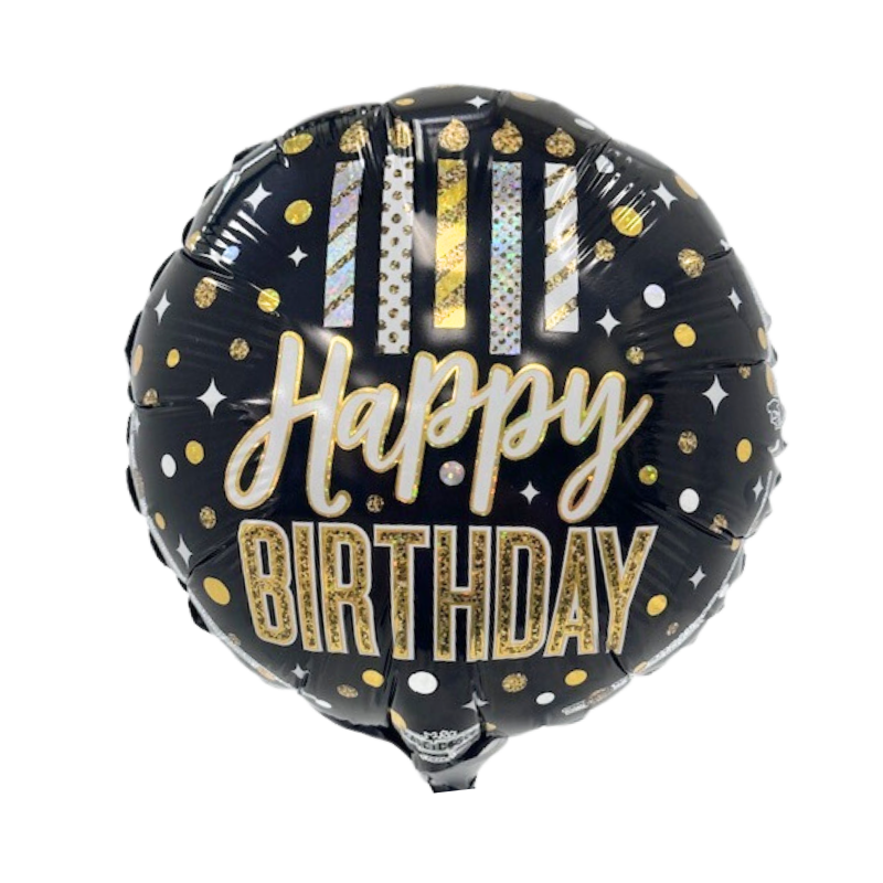 9" Conver Happy Birthday Candles & Dots Foil Airfill Balloon | Buy 5 Or More Save 20%