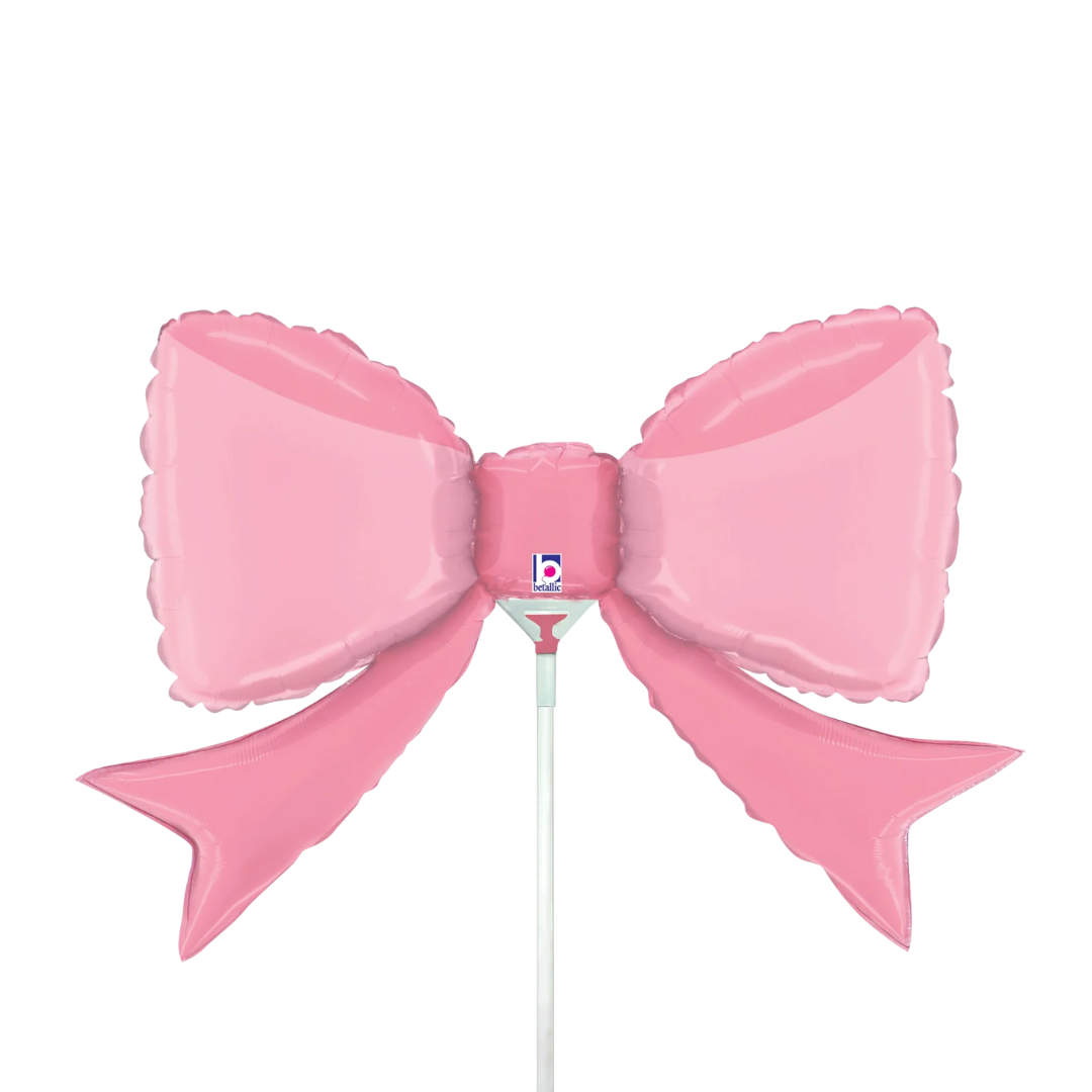 14" Betallic Mini Pretty Pink Bow Foil Airfill Balloon | Buy 5 Or More Save 20%
