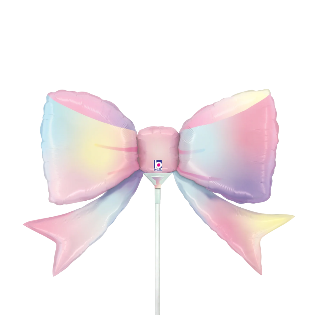 14" Betallic Mini Multicolor Bow Foil Airfill Balloon | Buy 5 Or More Save 20%
