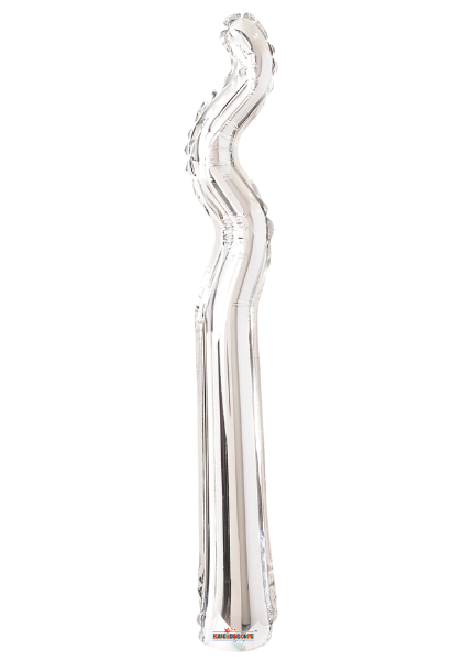 14" Conver Silver Kurly Zig Zag Airfill Foil Balloon | Buy 5 Or More Save 20%