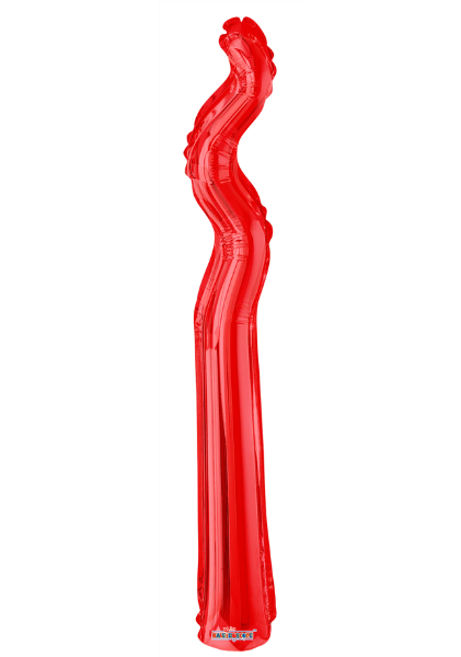 14" Conver Red Kurly Zig Zag Airfill Foil Balloon | Buy 5 Or More Save 20%