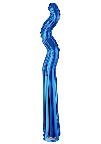 14" Conver Royal Blue Kurly Zig Zag Airfill Foil Balloon | Buy 5 Or More Save 20%