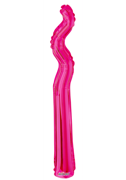 14" Conver Magenta Kurly Zig Zag Airfill Foil Balloon | Buy 5 Or More Save 20%