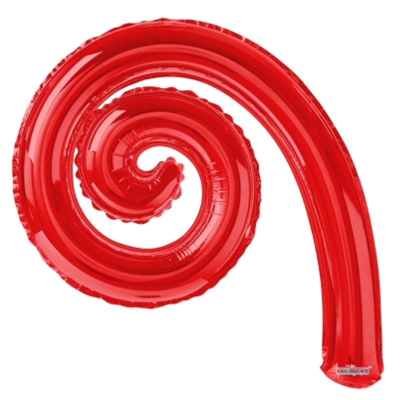 14" Conver Red Kurly Spiral Foil Airfill Balloon | Buy 5 Or More Save 20%
