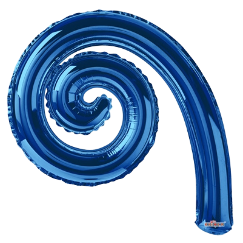 14" Conver Royal Blue Kurly Spiral Foil Airfill Balloon | Buy 5 Or More Save 20%