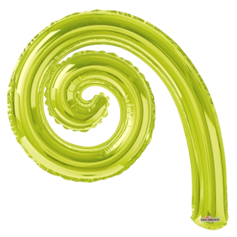 14" Conver Kiwi Kurly Spiral Foil Airfill Balloon | Buy 5 Or More Save 20%