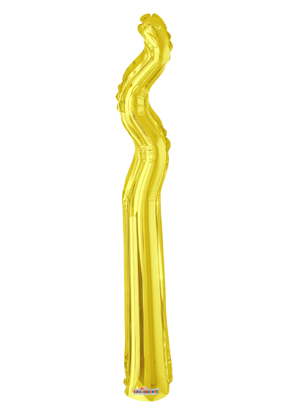 14" Conver Gold Kurly Zig Zag Airfill Foil Balloon | Buy 5 Or More Save 20%