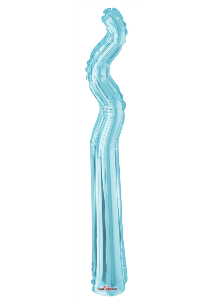 14" Conver Light Blue Kurly Zig Zag Airfill Foil Balloon | Buy 5 Or More Save 20%