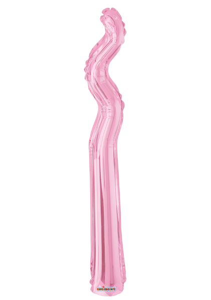 14" Conver Pink Kurly Zig Zag Airfill Foil Balloon | Buy 5 Or More Save 20%