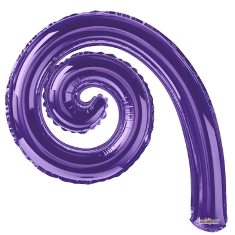 14" Conver Purple Kurly Spiral Foil Airfill Balloon | Buy 5 Or More Save 20%