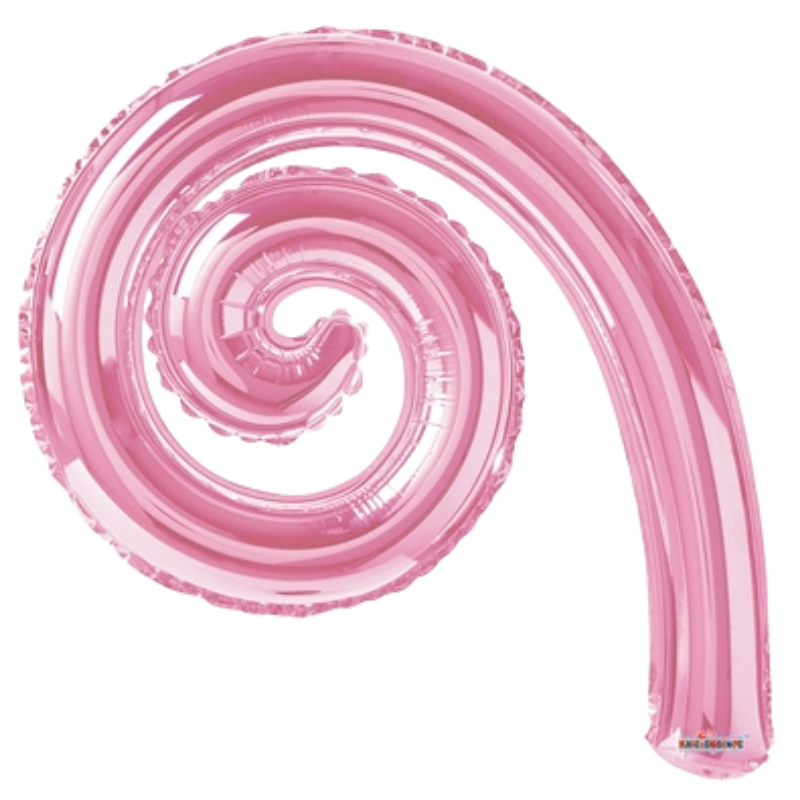 14" Conver Pink Kurly Spiral Foil Airfill Balloon | Buy 5 Or More Save 20%