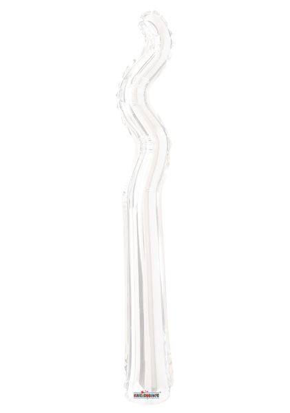 14" Conver White Kurly Zig Zag Airfill Non Foil Balloon | Buy 5 Or More Save 20%