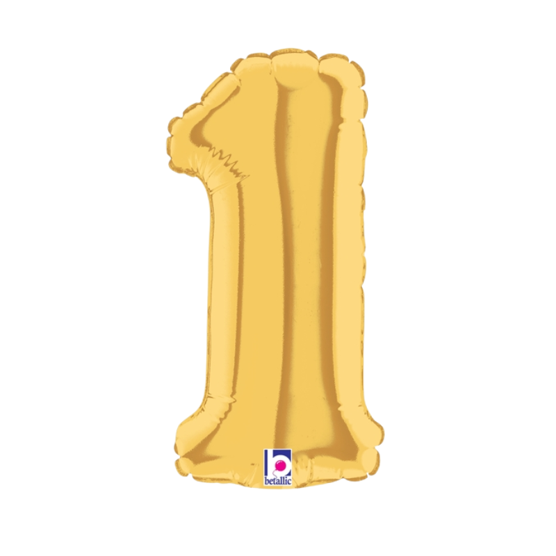 7" Betallic Gold Number Megaloons Foil Air-Fill Balloon | Numbers 0-9