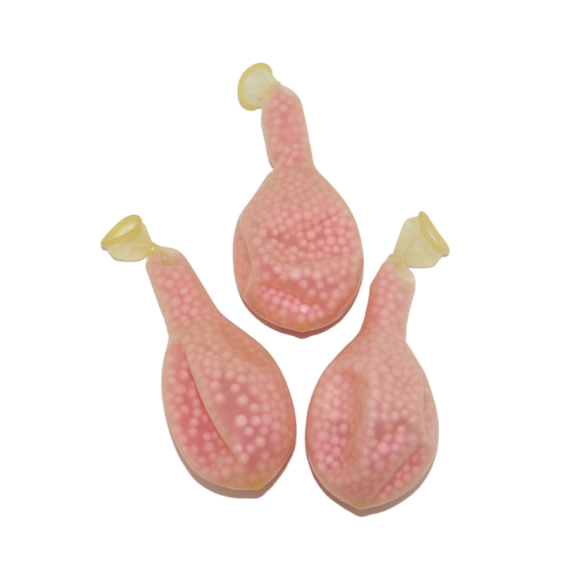 12" Clear Pink Bead Latex Balloons | 3 count - Filled With Styrofoam Beads