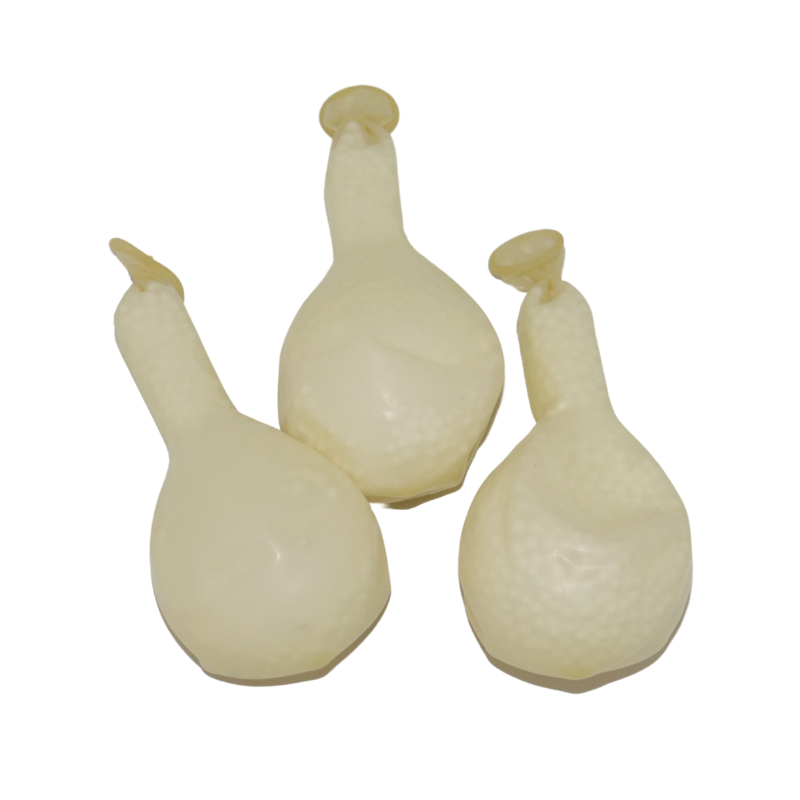 12" Clear White Bead Latex Balloons | 3 count - Filled With Styrofoam Beads