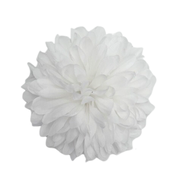 5 1/2" White Artificial Silk Mum - 11 Layers | 1 Count