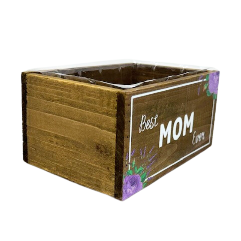 7 3/4" Best Mom Ever Rectangular Wooden Container