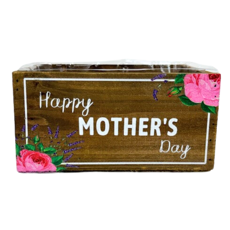 7 3/4" Happy Mother's Day Rectangular Wooden Container