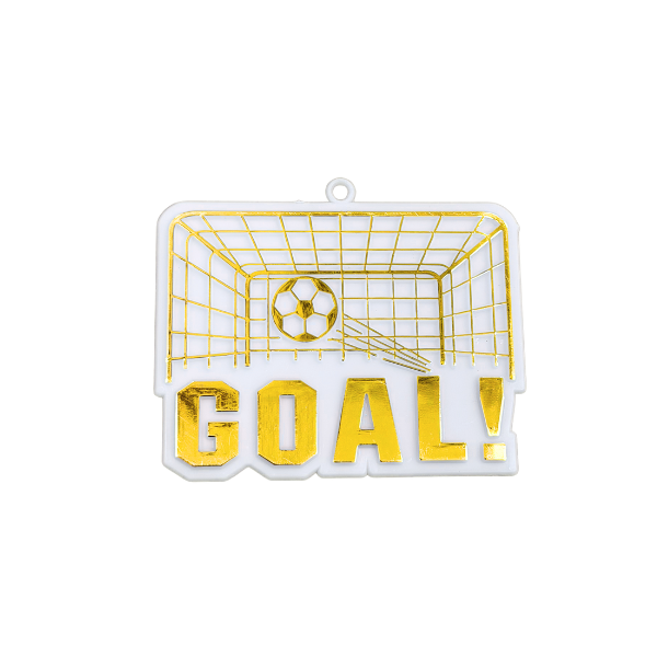 2" ACI Breloque Ballon de Foot Blanc/Or | Lot de 2