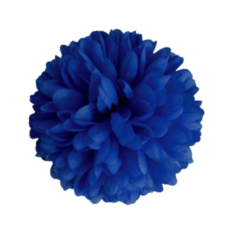 6 1/2" Navy Blue Artificial Silk Mum - 15 Layers | 1 Count