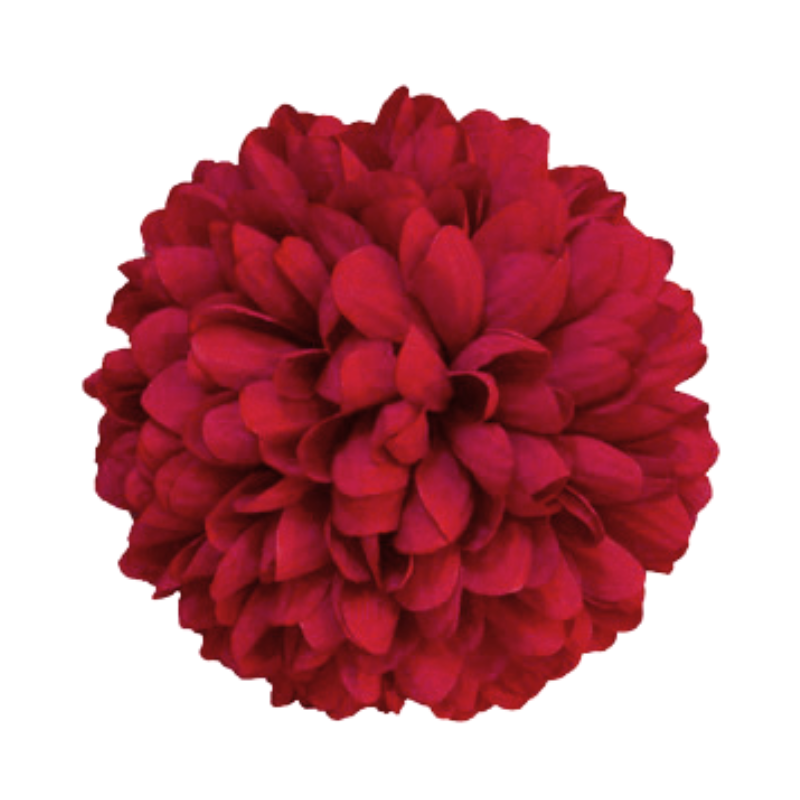 6 1/2" Red Artificial Silk Mum - 15 Layers | 1 Count