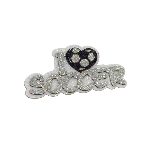 ACI Silver/White Glitter Foam Soccer Assortment Emblems | 3 Count
