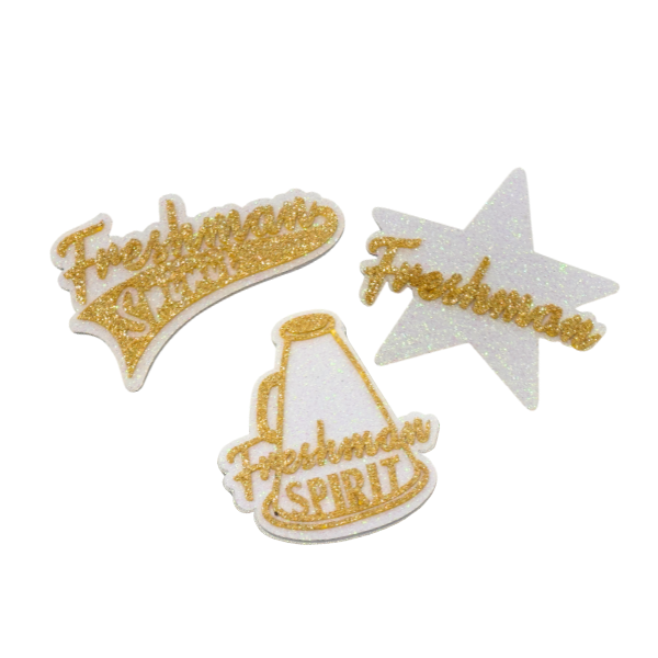 ACI Gold/White Glitter Foam Freshman Assortment Emblems | 3 Count