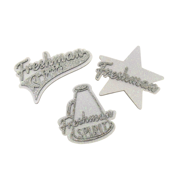 ACI Silver/White Glitter Foam Freshman Assortment Emblems | 3 Count