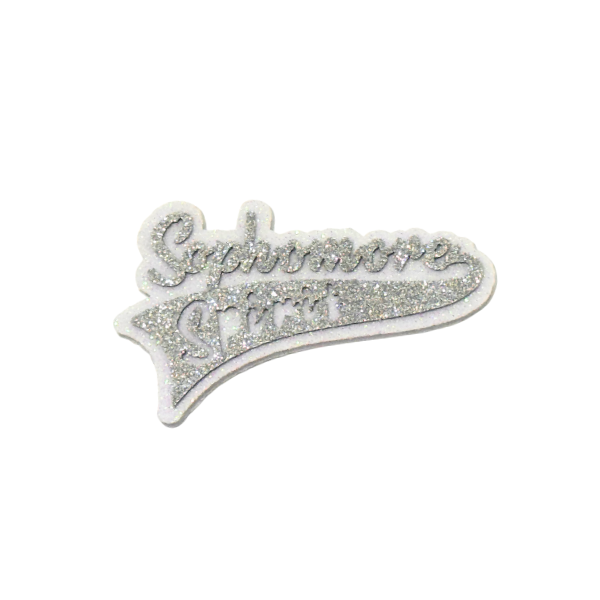 ACI Silver/White Glitter Foam Sophomore Assortment Emblems | 3 Count