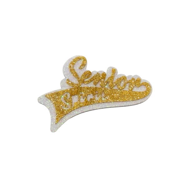 ACI Gold/White Glitter Foam Senior Assortment Emblems | 3 Count