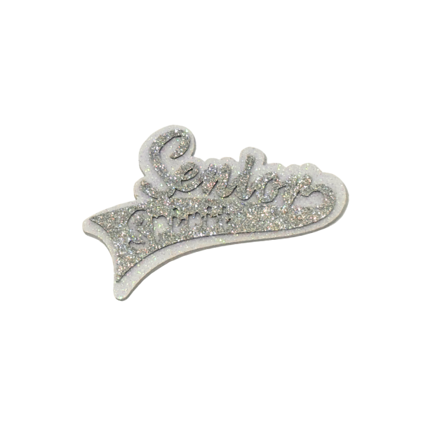 ACI Silver/White Glitter Foam Senior Assortment Emblems | 3 Count