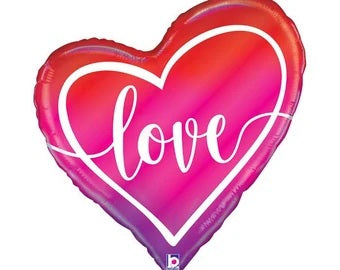 28" Betallic I Love You Cursive Heart Foil Balloon (D)