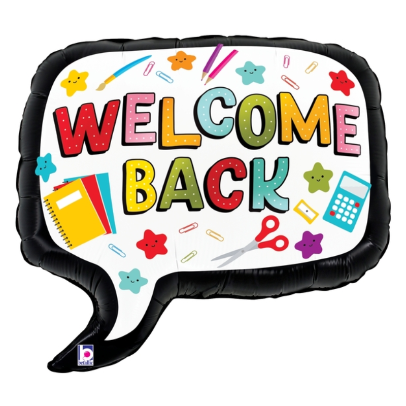 28" Betallic Welcome Back Speech Bubble Foil Balloon (S1R4)