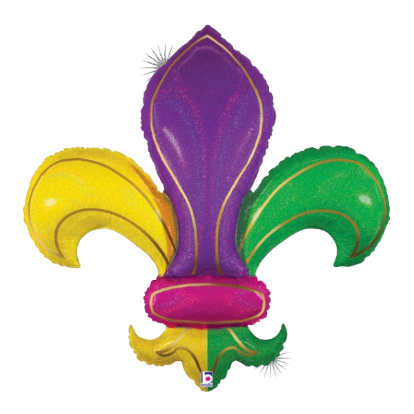 36" Betallic Colorful Fleur De Lis Foil Balloon (P24)
