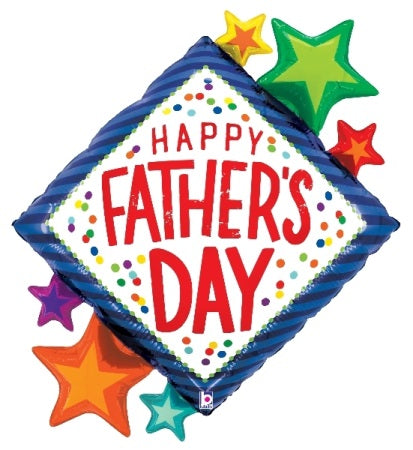 38" Father's Day Diamond Star Foil Balloon