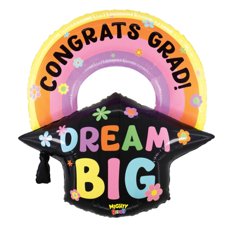 30" Mighty Dream Big Pastel Rainbow Foil Balloon (P33)