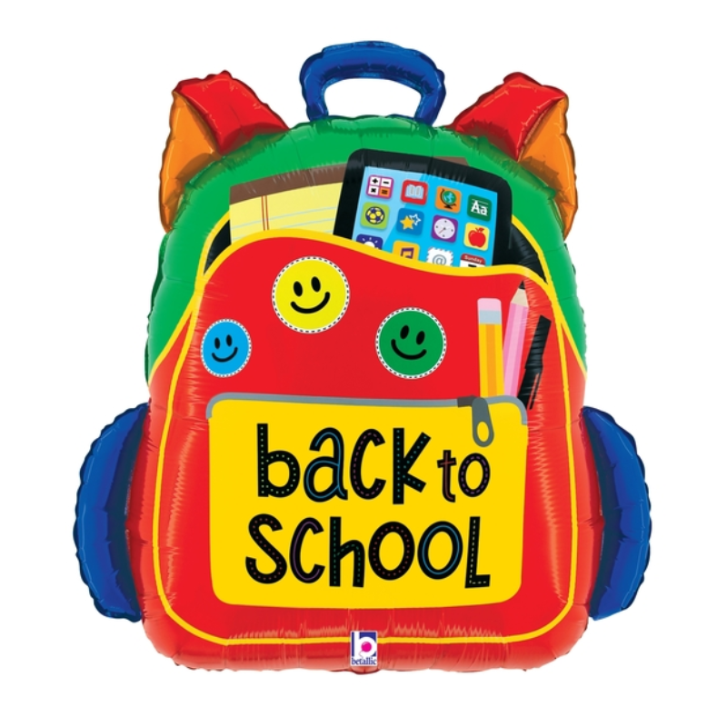 25" Betallic Back To School Backpack Foil Balloon (S1R4)