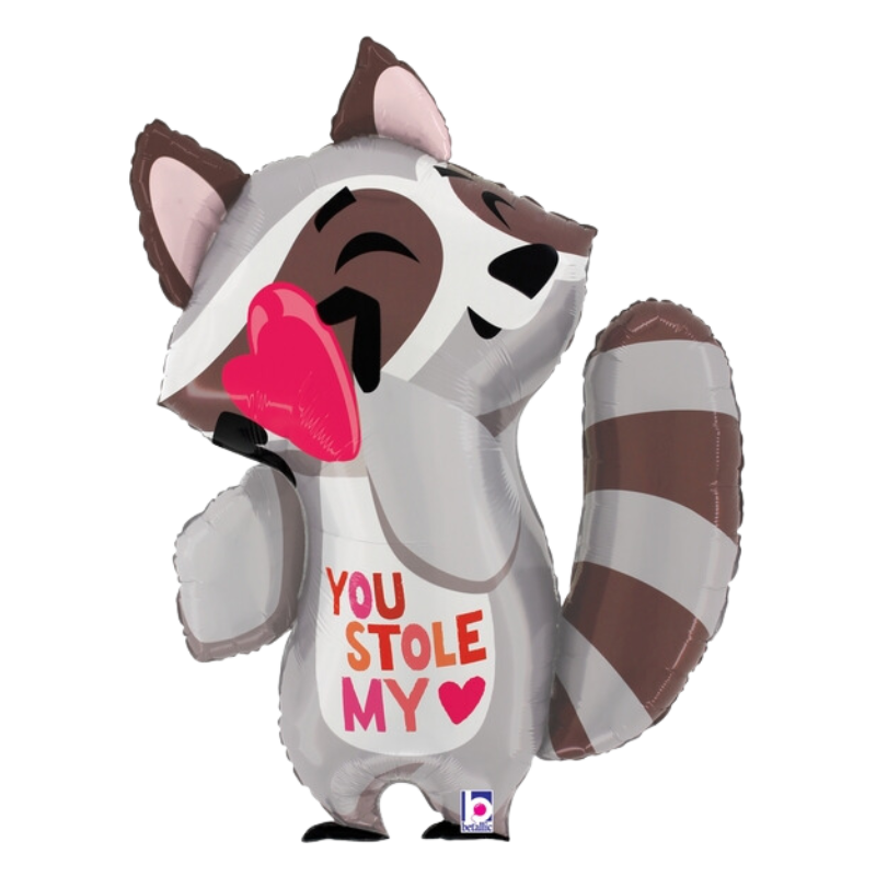 32" Betallic Stole My Heart Racoon Foil Balloon (S2R5)