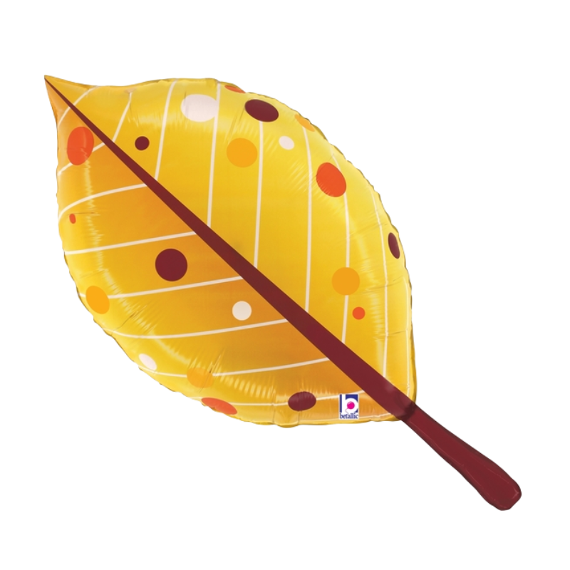 26" Betallic Fall Yellow Leaf Foil Balloon