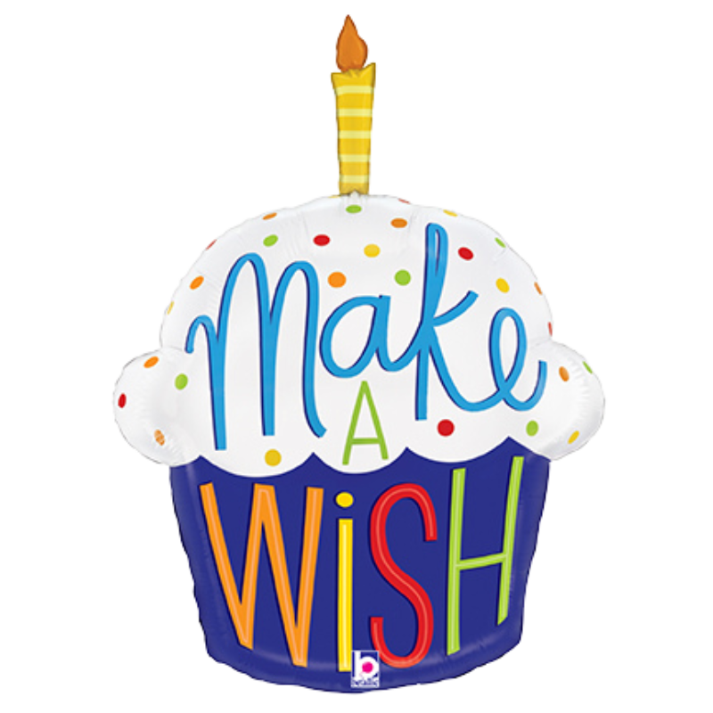 28" Betallic Birthday Make A Wish Foil Balloon